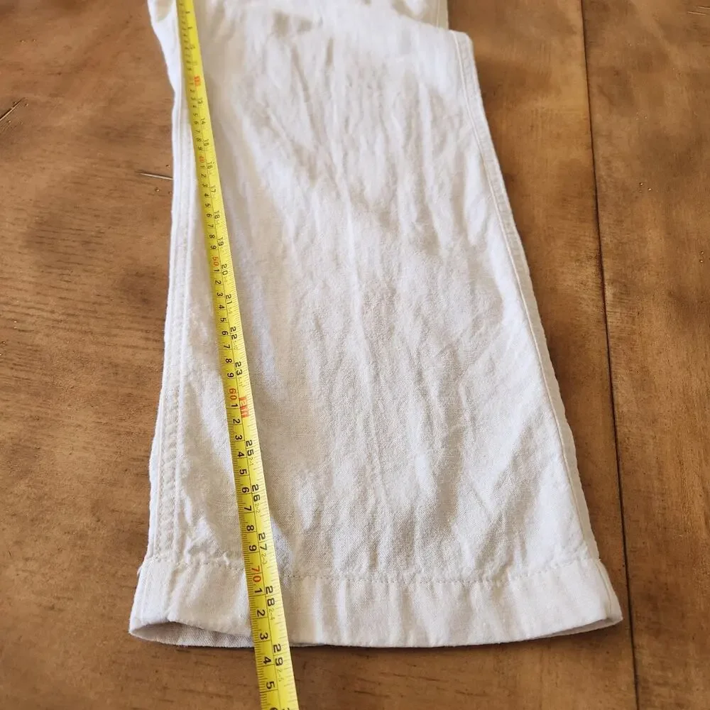 Roundtree & Yorke Cargo Linen Blend Pants Men's 38x30 (36x28.5) Tan Coastal Boho
